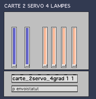 Patch Max de pilotage de 2 servo et 4 lampes.