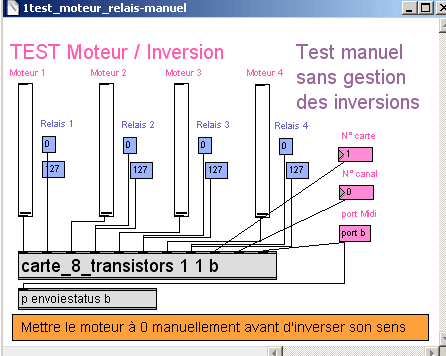 Test manuel en Max-MSP.