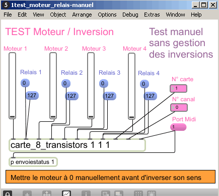 Test manuel en Max-MSP.