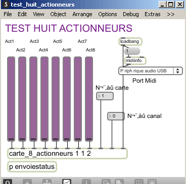Patch Max permettant de gérer 8 actionneurs.