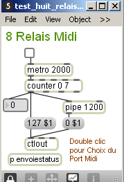 Test de relais avec des Control Change Midi.