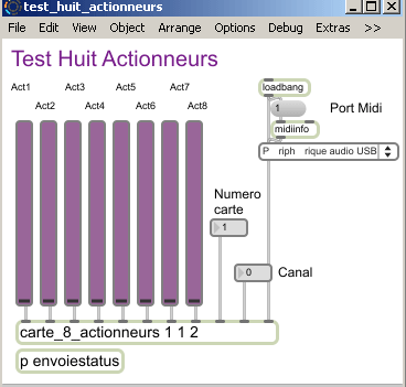Patch Max permettant de gérer 8 actionneurs.