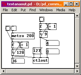 Patch PD permettant de gérer 8 actionneurs.