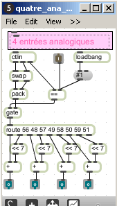 Patche max 4 entrées analogiques en Midi 4096 pas.