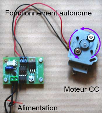 Fonctionnement automatique du moteur en PWM.