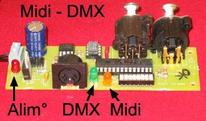 MIDItoDMX vu du côté Midi.