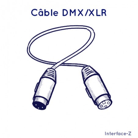Câble court XLR ou DMX 1,2 m