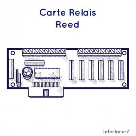 Carte fille Interface-Z 8 Relais Reed - Interrupteurs programmés.