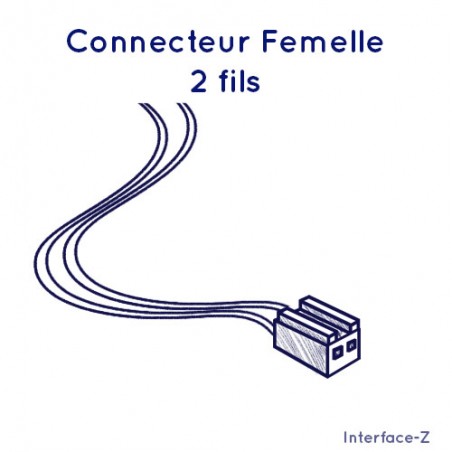Connecteur femelle avec 2 fils de 20 cm