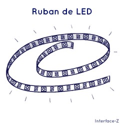 Ruban LED RVB blanc étanche - Cartes Interface-Z, électronique en art et événementiel