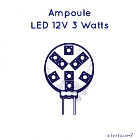 Eclairage LEDs 3W blanc froid ou blanc chaud gradable par carte actionneurs Interface-Z