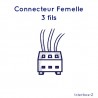 Connecteur femelle 3 fils 20 cm