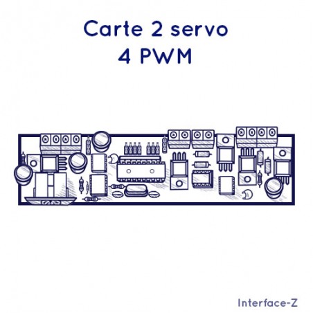 Carte 2 Servos - 4 Lampes PWM Interface-Z.