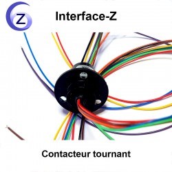 Contacteur tournant 6 voies - Bague collectrice - Collecteur tournant - Cartes Interface-Z, électronique en art et événementiel