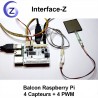 Carte Balcon Raspberry Pi - Branchements écran HDMI, alimentation USB C, capteur FSR, actionneur ruban de LED 4 couleurs