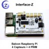 Carte Balcon Raspberry Pi 4 Capteurs 4 Actionneurs en gradation + contrôle général PWM d'intensité