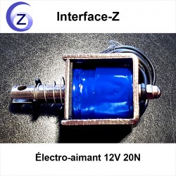 Electro-aimant 12V 20 N - Cartes Interface-Z, électronique en art et événementiel