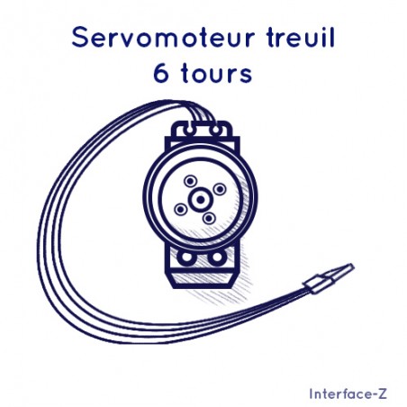 Servomoteur multi-tours, 6 turns, pilotable par la carte de Commande 8 Servos Interface-Z
