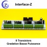 Carte 8 Transistors BP vue de face, PWM sur 8 sorties actionneurs