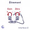 Adjustable sensitivity (gain) and quiescent level (zero)