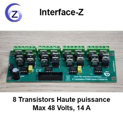 Gradation - 8 Transistors Haute puissance - Cartes Interface-Z, électronique en art et événementiel